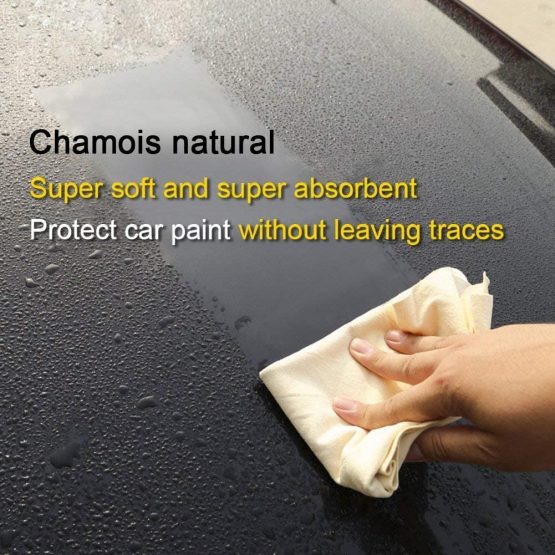 HIDMD Car Drying Chamois Towles Large Natural Leather Car Cleaning Cloths Washing Shammy Absorbent 40CM X 50CM - Image 3