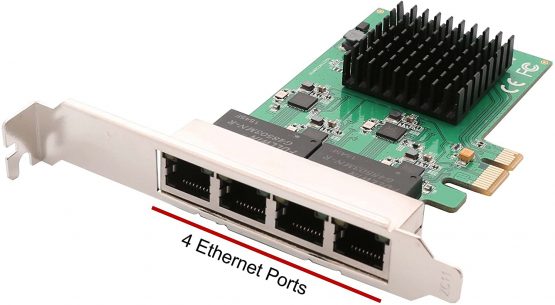 IO Crest Syba 4 Port (Quad) Gigabit Ethernet PCI Express 2.1 PCI-E x1 Network Adapter Card (NIC) 10/100/1000 Mbps Card with Realtek RTL 8111 Chipset - Image 3