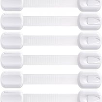 LifenC Adjustable Child Safety Locks, 8 Pack Baby Proof Your Cabinets with No Trapped Fingers, Easy Install, No Tools Needed
