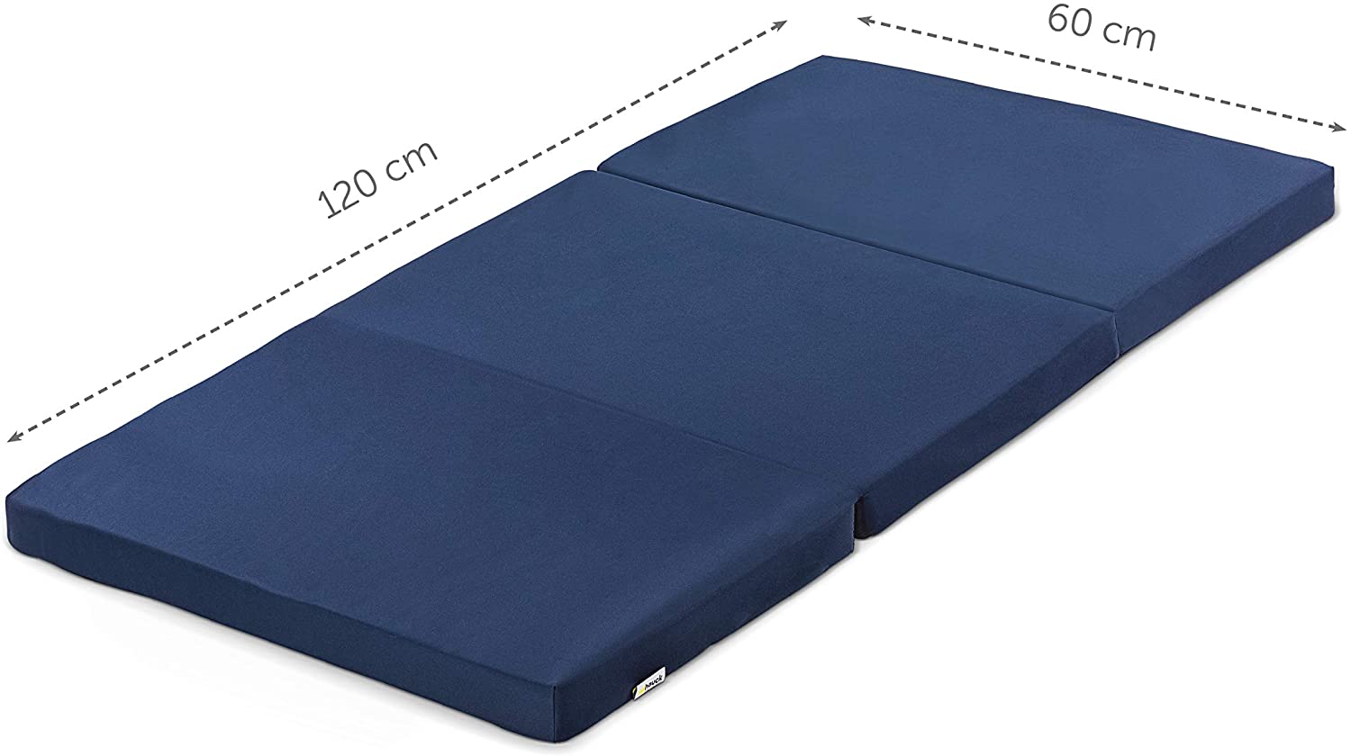 hauck Sleeper, Navy, Foldable Travel Cot Mattress 120x60x5 cm with Carry Bag, Foam Filling, Lightweight, Portable - Image 2
