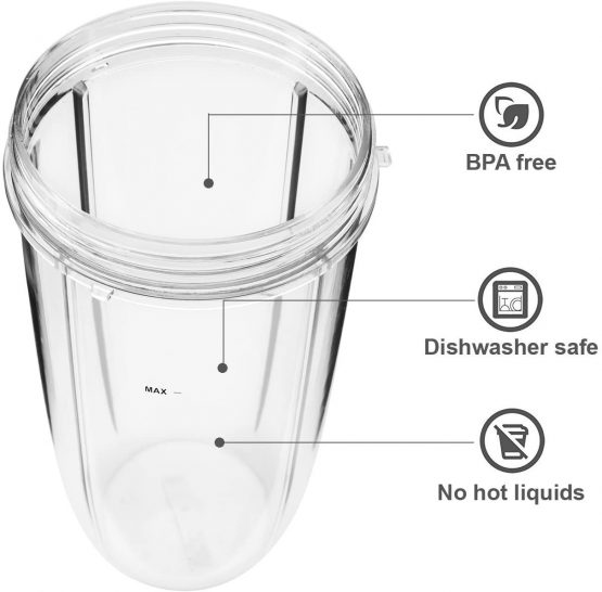 Cup for Nutribullet Accessories, 24oz Cup Fits Nutribullet 600W 900W Blenders Replacement Parts(1 Pack) - Image 3