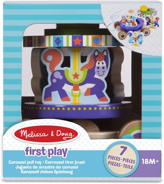 Melissa & Doug 13616 772136167 Doug Carousel Pull Toy, Multicolour - Image 3