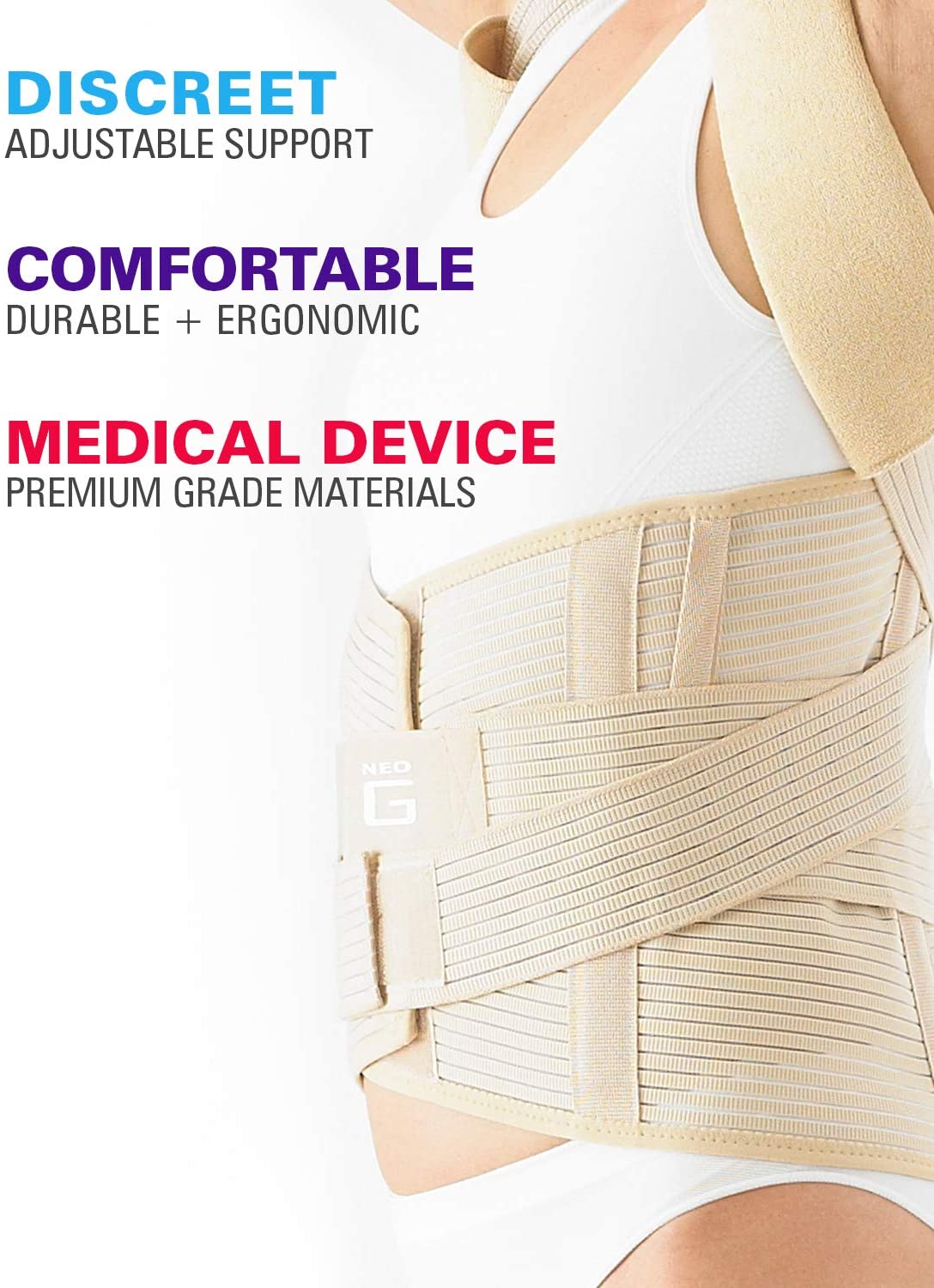 Neo-G Dorsolumbar Support Brace, Back Support for Early Kyphosis Lumbar Support, Rounded Shoulders, Back Pain Relief - Image 3