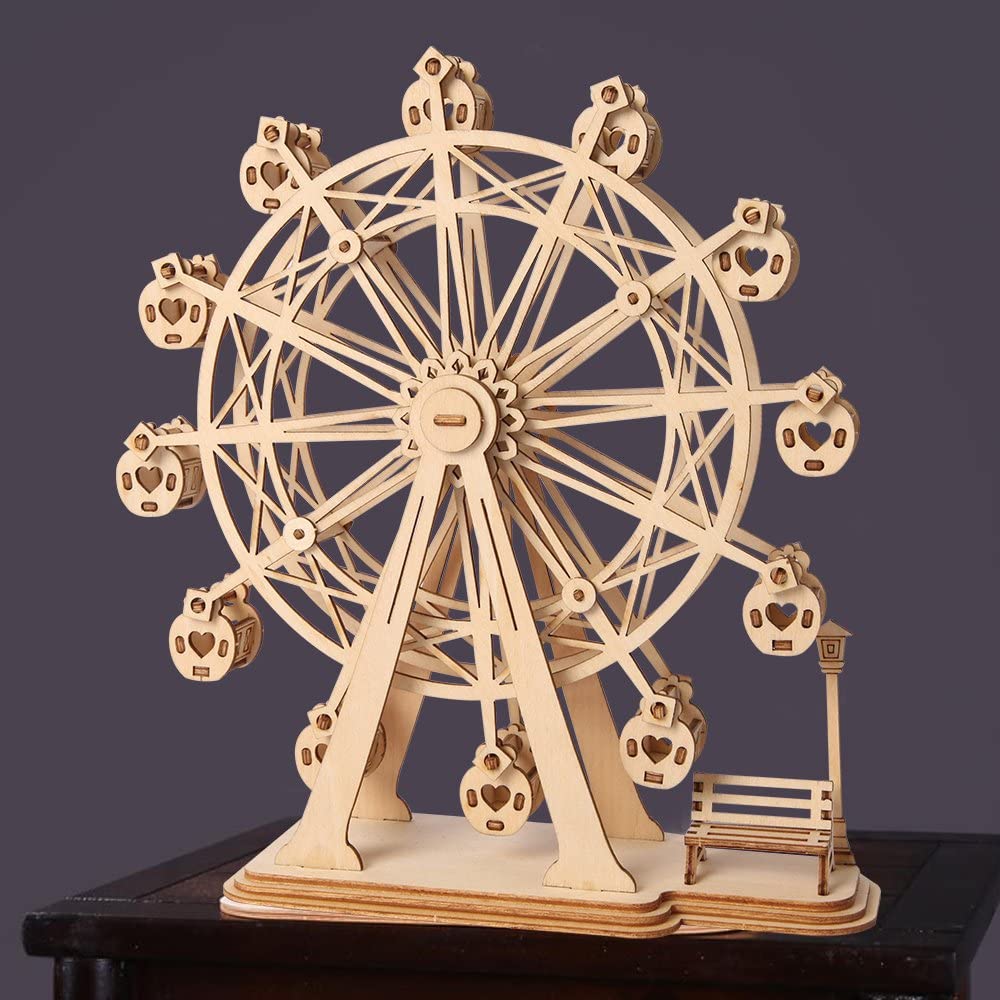 Rolife Woodcraft Construction Kit Modular Mechanical Model 3D Wooden Puzzle for Self-Assembly Toy Gift For Adult(Ferris Wheel) - Image 3