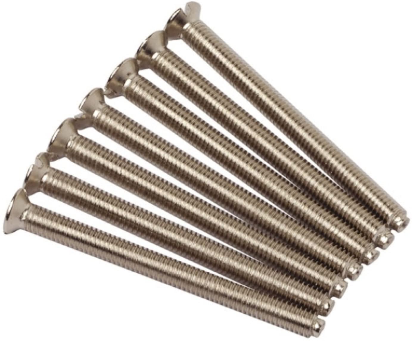 Taskar 40mm Chrome Flat Head Screws for Flat Plate Electrical Sockets (10 Pk) M3.5, Silver/Metallic