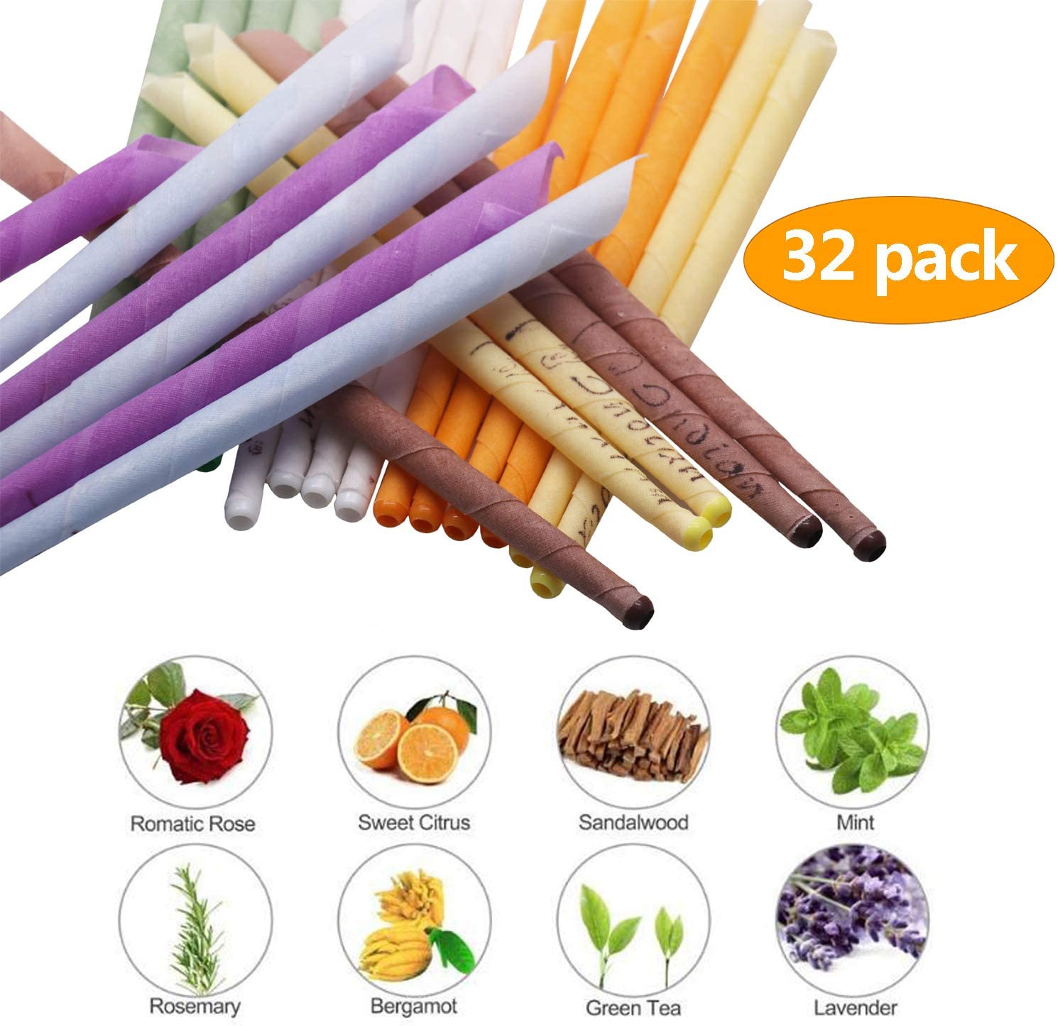 32pcs Ear Candle for Aromatherapy Natural Pure Beeswax Ear Candle Remove Ear Wax, with 16 Protective Disks - Image 2