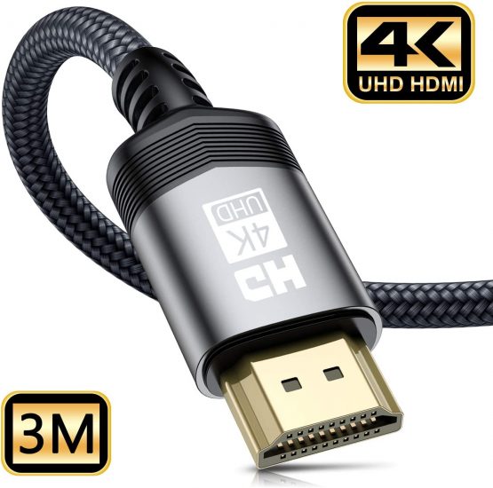 4K HDMI Cable 3M,[Upgraded] AviBrex HDMI 2.0 Cable High Speed 18Gbps Nylon Braid HDMI Lead Cord Supports 4K@60Hz Video UHD 2160p,HD 1080p,3D,HDCP 2.2 ARC Compatible with Fire TV Xbox PS3 PS4 PC-Grey
