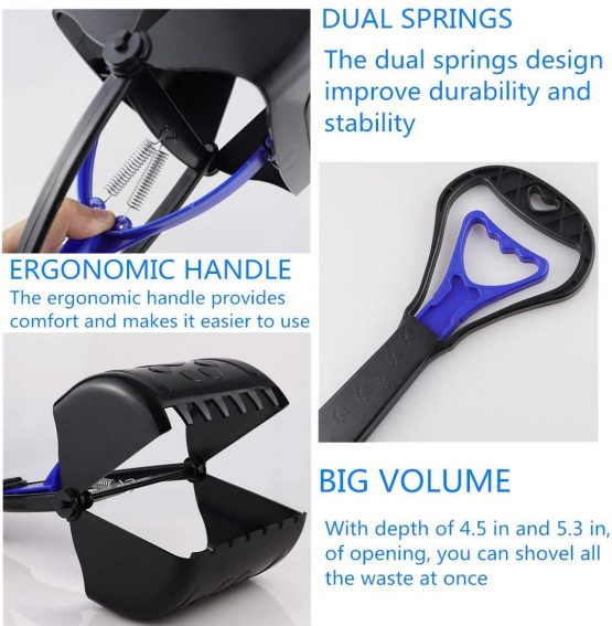 JINGUWU Pet Pooper Scoopers, 24 inch Foldable Long Handle Poop Scoop Pickup Medium and Large Dogs Animal Waste for Easy to Use in Grass, Dirt and Gravel - Image 4