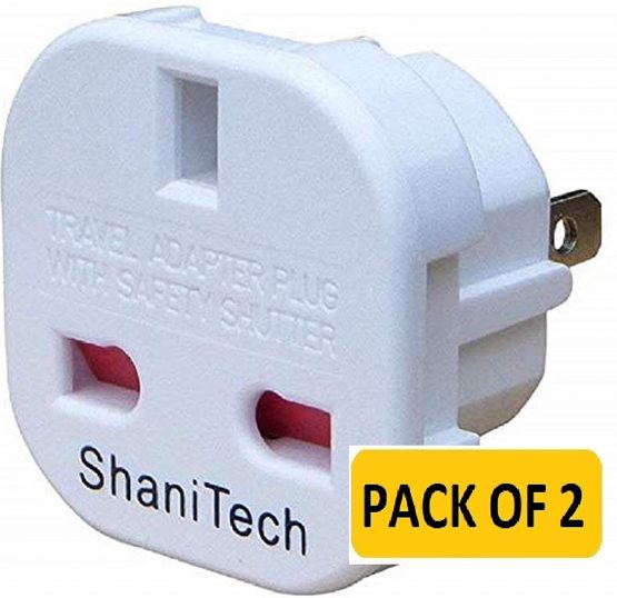 ShaniTech Pack of 2 Travel Adaptor Plug Suitable for UK to USA, Canada, Mexico, Australia, New Zealand Refer to Description for Country List Adapter