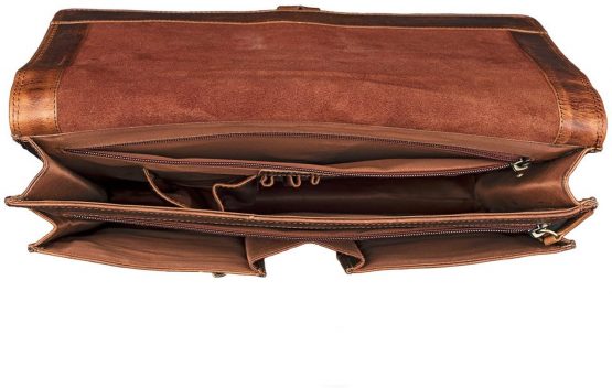 STILORD 'Magnus' Conference Folder A4 Leather Portfolio Document Folder Sophisticated Vintage Design fit for 13,3 MacBooks Genuine Leather - Image 3