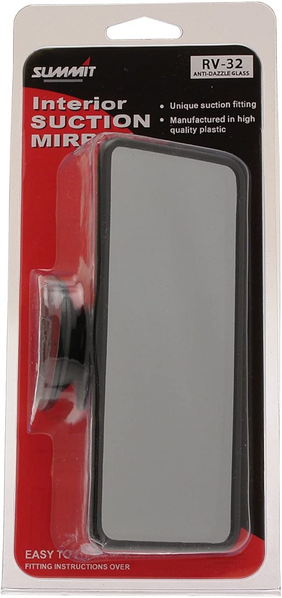 Summit RV-32 Anti-Dazzle Glass Mirror with Suction Pad