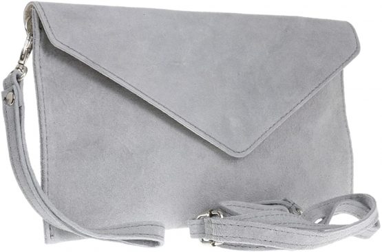 Girly Handbags Italian Suede Leather Envelope Clutch Bag - Image 3
