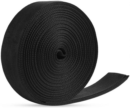 Jalan 50mm x 11 yards Nylon Heavy Webbing Straps with 10 Pack Buckles for DIY Craft, Backpacks strapping, Harnesses, Slings, Dog Collars, Tow Ropes - Black