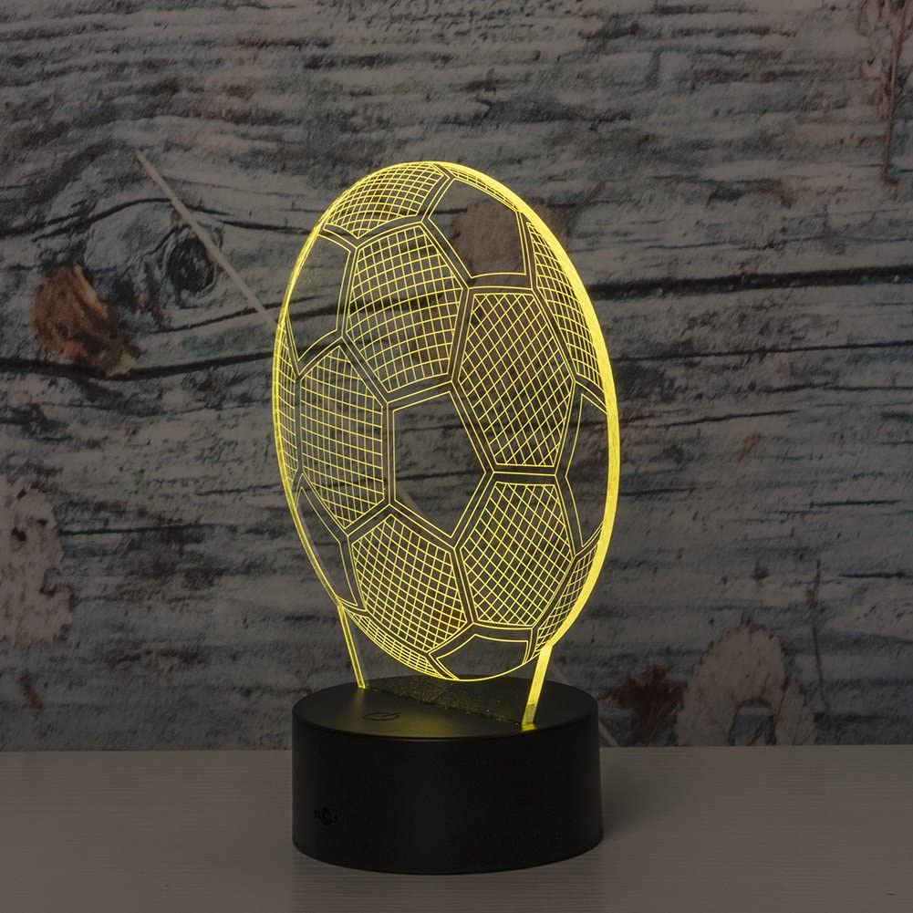 Linkax Easter Gifts for Kids Teenage Boy Football Gifts for Boys 3D Illusion Football Night Light for Girl Bedroom Decor 16 Colors Change 5 6 7 8 9 10 11 12 Year Old Boy Birthday Gifts - Image 2