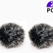 Lavalier Wind Muff 2 Pack Lapel Microphone Windscreen Muff Outdoor Furry Lav Windscreen Windproof Wind Screen (0.5cm)