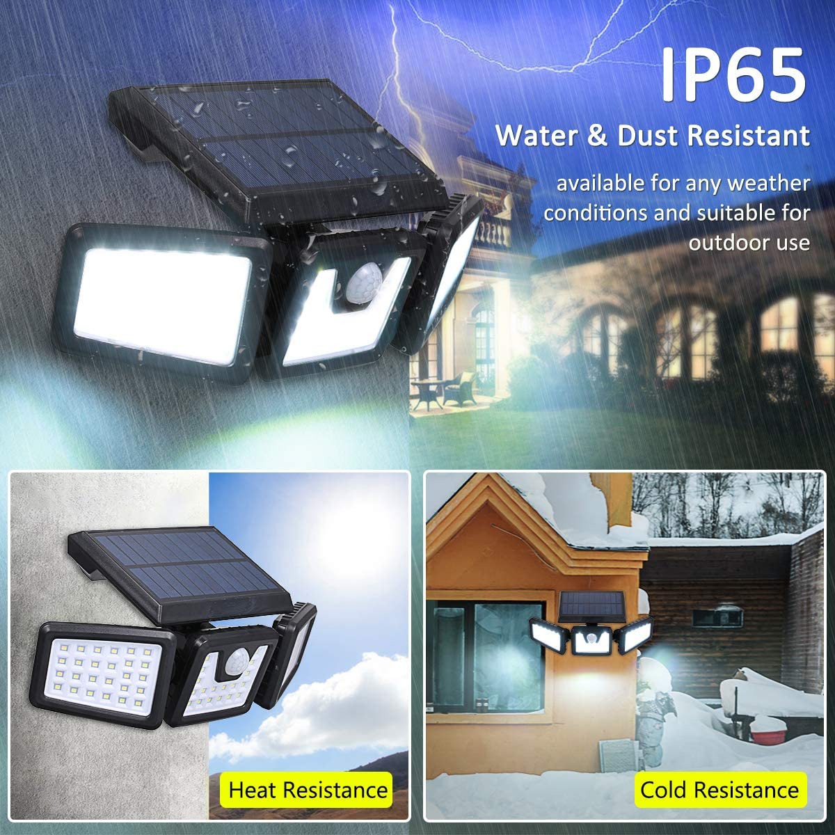 Tomshine Solar Security Light Outdoor Motion Sensor Ip65 Waterproof Outdoor Lights Solar Powered 360 Angle Adjustable for Garage Garden Front Door Wall Driveway - Image 3