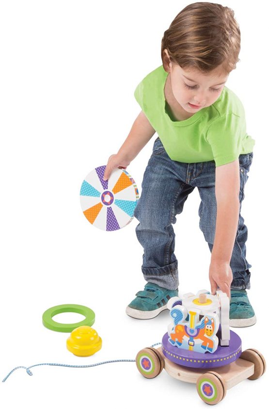 Melissa & Doug 13616 772136167 Doug Carousel Pull Toy, Multicolour - Image 2