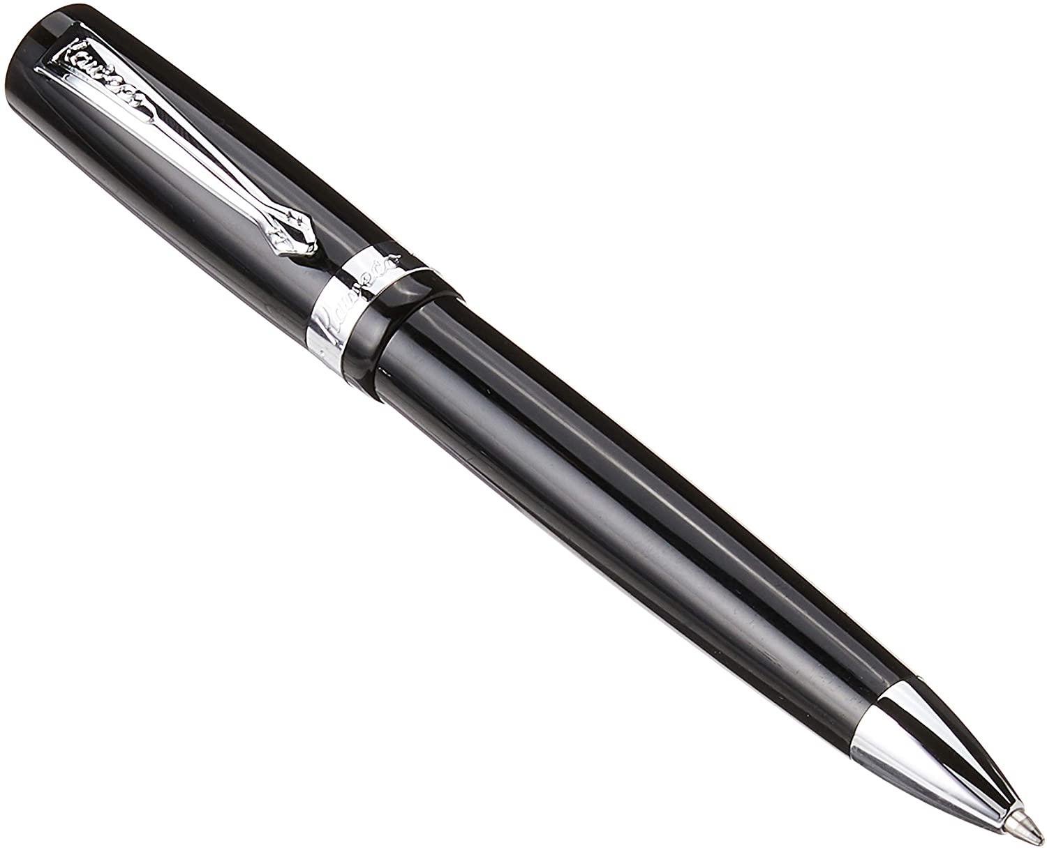 Kaweco STUDENT Ball Pen Black I Retractable Ballpoint Pen in Classic Design with Standard G2 Refills I Acrylic Ball Pen 13cm in Black with Silver Details