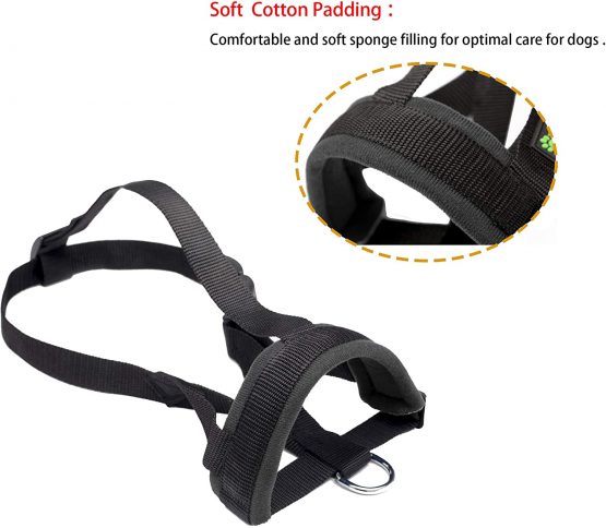 ILEPARK Soft Dog Muzzle Nylon Adjustable to Prevent from Biting, Barking and Chewing, Training Pets (M, Black) - Image 3