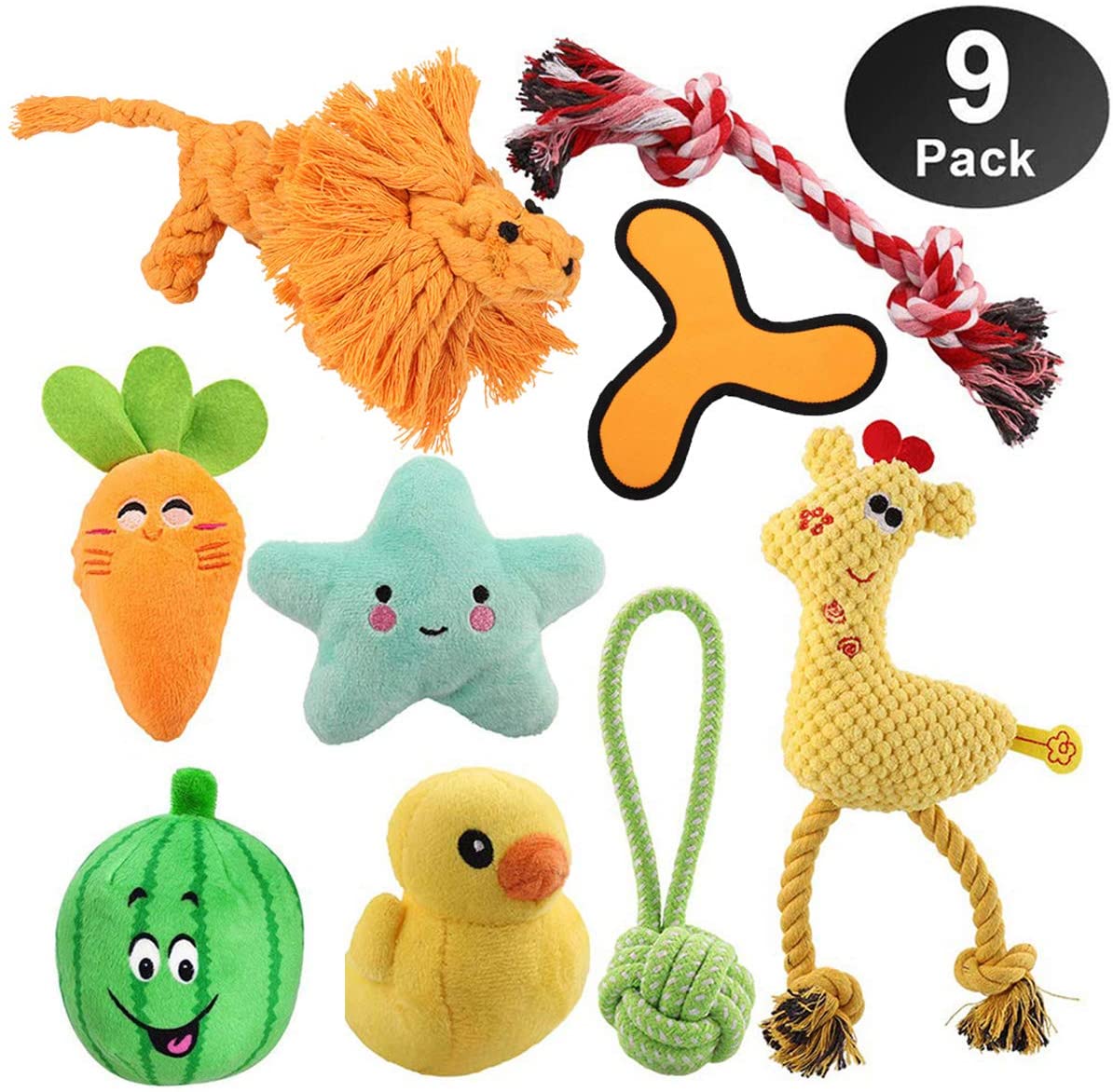 Dog Toys for Medium Small Dogs, Interactive Dog Toys Set with Squeak