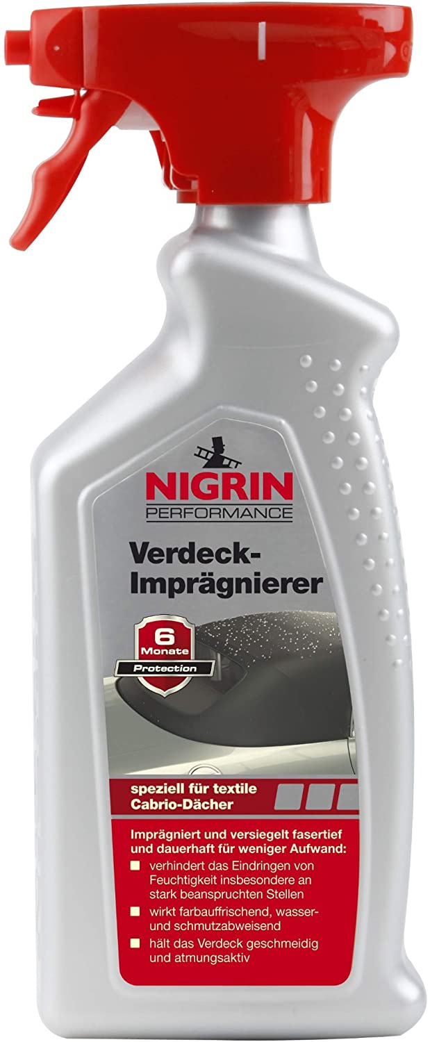 Nigrin 74183 Cabriolet Hood Waterproofer 500 ml, Black (black 2), 500 ml (Pack of 1)