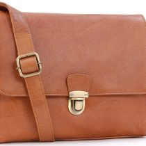 Catwalk Collection Handbags - Women's Shoulder Messenger Flap Over Bag - iPad/Tablet in Vintage Leather- DIANA