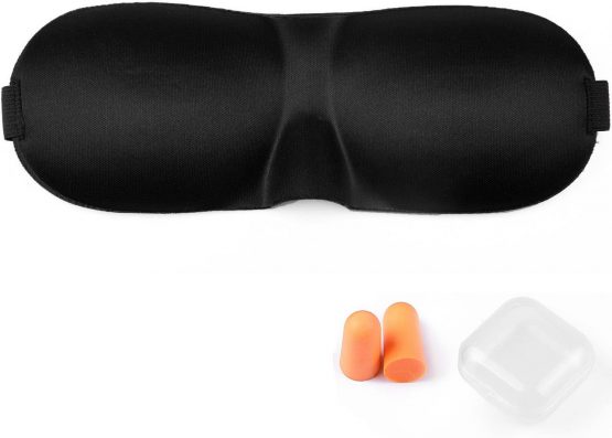 Premium sleep masks, sleeping anywhere with DrSleepwell sleeping mask, black blindfolds opaque, better sleep and no longer suffering from fatigue, eye-wear for light on the plane, workplace, car, unisex for women and men, anti-light, earplugs included - Image 2