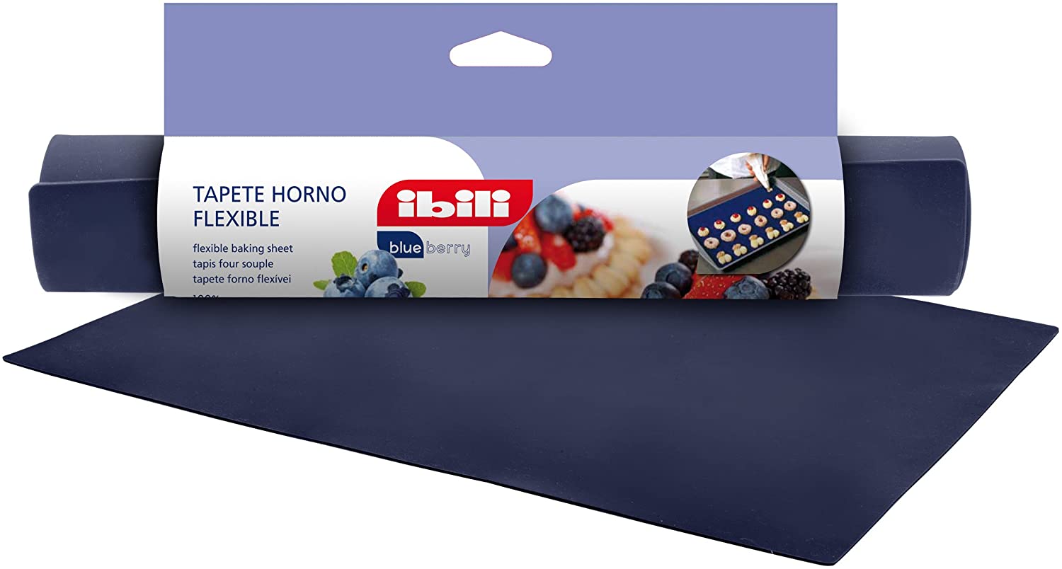 Ibili 860021 - Tapete horno 40 x 30 cm 100% silicona Blueberry, Dark Blue, 40 x 30 x 1.25 cm