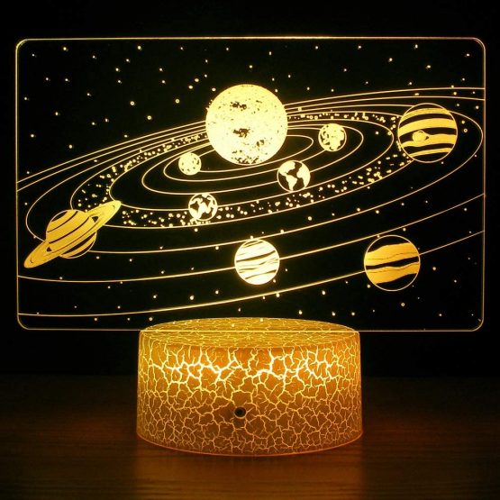 HYODREAM Galactic System 3D Optical Illusion Lamp Universe Space Galaxy Night Light for Kids Boys and Girls as Perfect Gifts on Birthdays or Holidays - Image 3