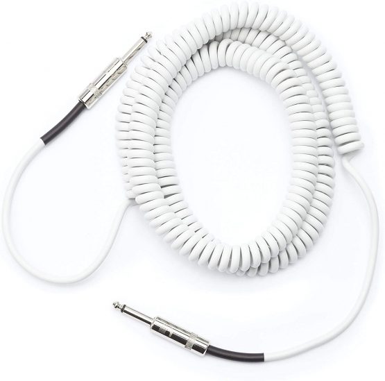 D'Addario Coiled Instrument Cable, 30' - White - Image 3
