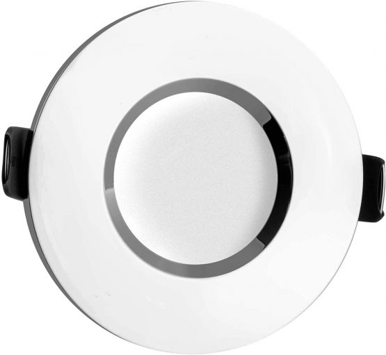 SEBSON 6X Downlight Bathroom IP44 incl. GU10 lamp Holder - Mounting Hole ø65mm Aluminium Silver Chrome, LED/Halogen Mouting Frame Ø84x27mm, recessed Lighting - Image 4