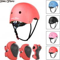 Jim's Store Kids Skateboard Pads Set 7pcs Adjustable Helmet Knee Pads Elbow Pads Wrist Pads Protective Gear Set for Scooter Cycling Roller Skating