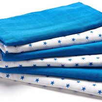 Lovjoy 100% Cotton Muslin Squares - Pack of 6 (Little Stars Blue) 70 x 70 cm