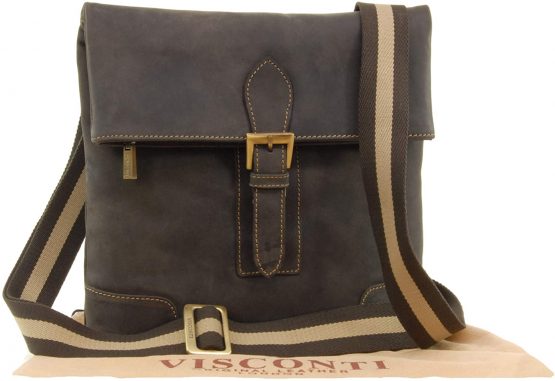 VISCONTI - Slim Messenger Bag A5 - Hunter Leather -Flap Over Cross Body Shoulder Bag - 16058 - Oil Brown