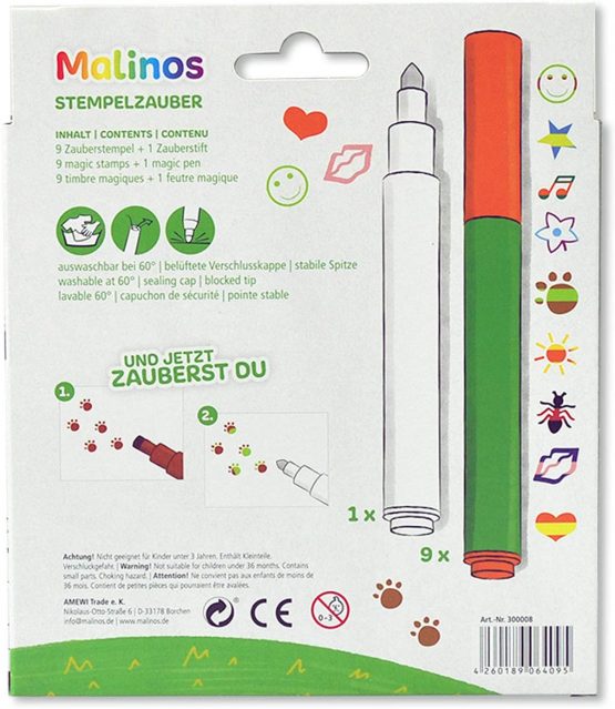 Amewi 300008 - Malino's Stamp Magic, 9 + 1 Stamp Magic Markers - Image 3