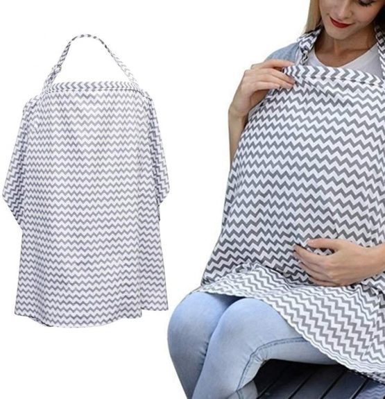 Boerni Large Nursing Cover, Breathable Breastfeeding Cover, Soft Breastfeeding Cover up for Full Privacy Breastfeeding Protection … (Grey)