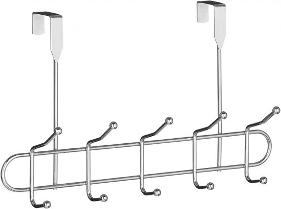 Premier Housewares 509729 10 Hook Over Door Hanger - Chrome, H25 x W41 x D14cm