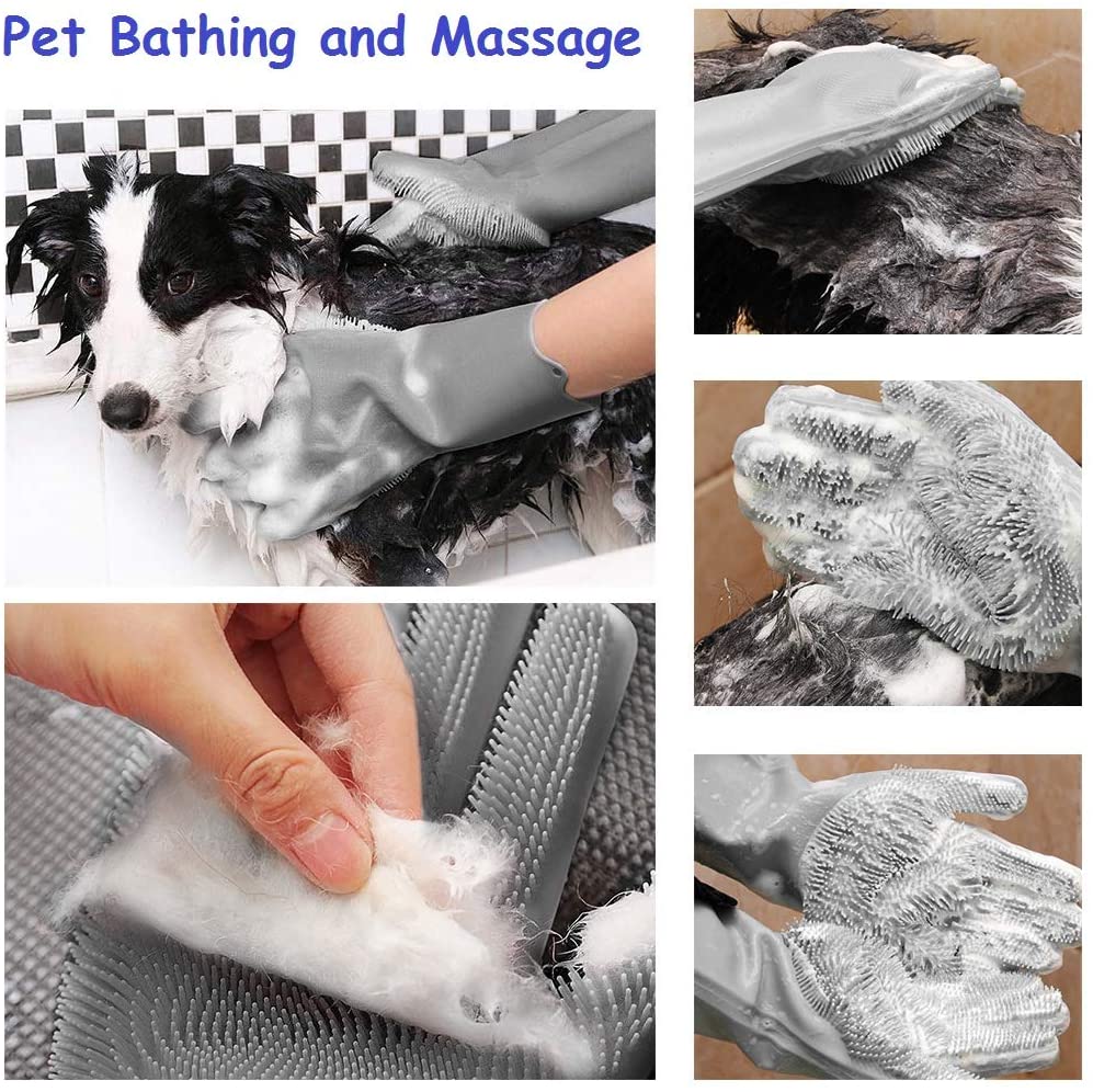 ZKSMNB Pet Grooming Gloves, Gentle Dog Bathing Scrubber Gloves - Image 2