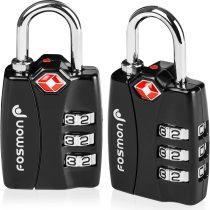 TSA Approved Luggage Locks, Fosmon Open Alert Indicator 3 Digit Combination Padlock Codes for Travel Bag, Suit Case, Lockers, Gym, Bike Locks or Other (4 Pack)