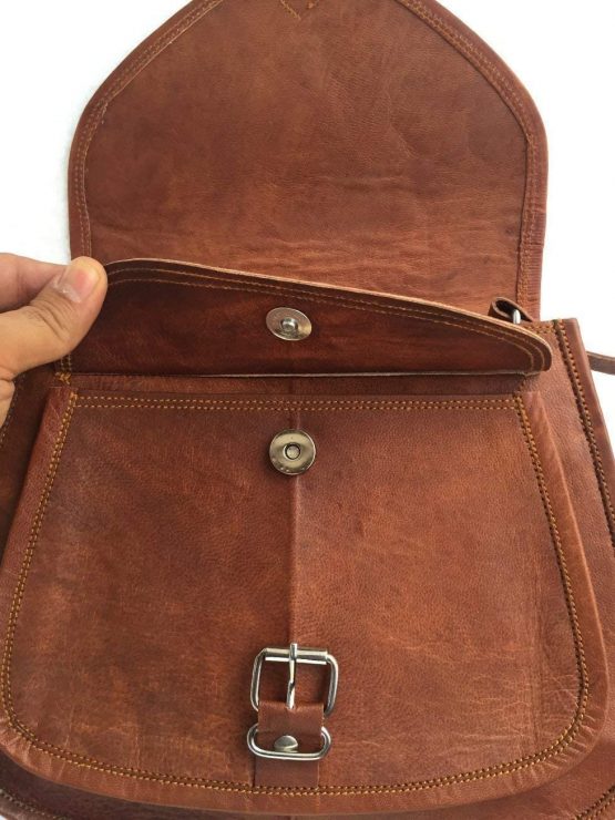ALASKA EXPORTS Women's Real Leather Shoulder Cross Body Satchel Saddle Tablet Retro Rustic Vintage Bag (9 X 11 3.5 inch) (9 X 11 X 3.5 inch) - Image 4