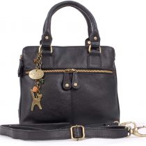 Catwalk Collection Handbags - Vintage Leather Handbag - Shoulder Bag/Cross Body Bag - Includes Shoulder Strap - Fits Kindle Fire - VICKY