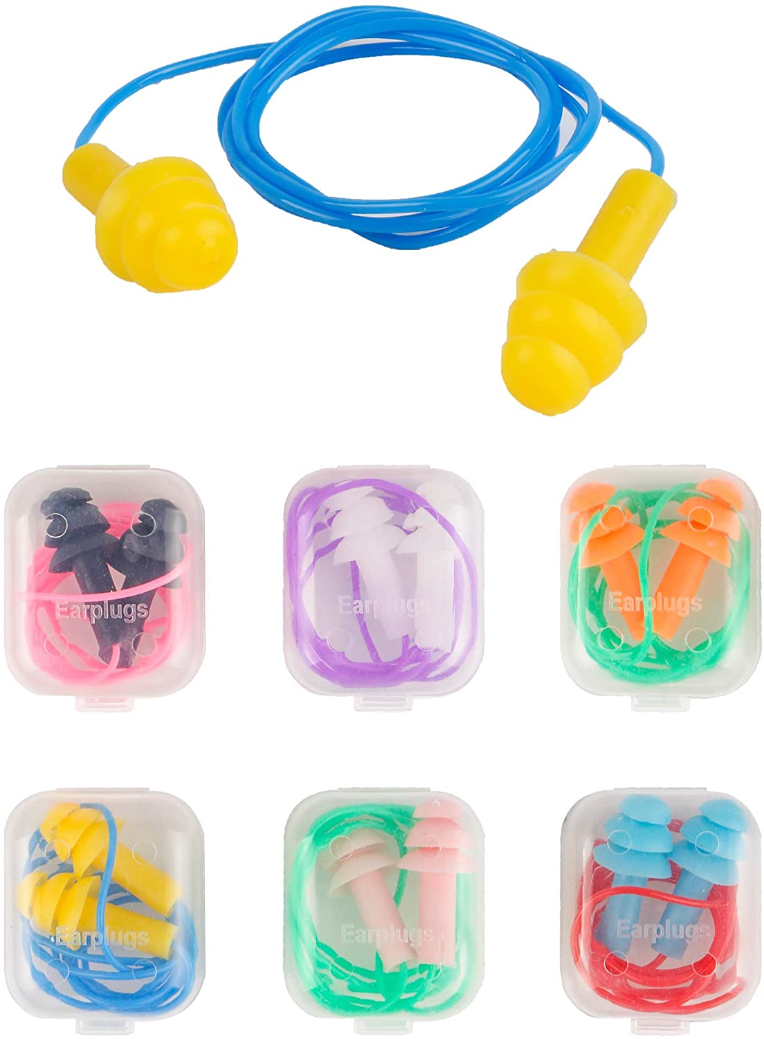 WBCBEC 6 Pack Ear Plugs Noise Cancelling Reusable Earplugs for Sleeping and Swimming Waterproof