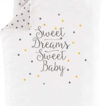Träumeland TT19202 Baby/Children's Bed Linen Made of Finest Cuddly Soft Cotton Size 100 x 135 cm + 40 x 60 cm Star Dream Design Yellow Multi-Coloured
