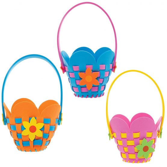 Baker Ross AT380 Flower Basket Weaving Kits - Pack of 4, Introductory Sewing for Beginners and For Kids Arts and Crafts Projects - Image 3