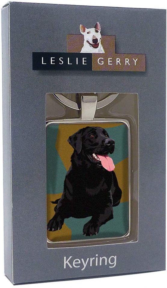 Black Labrador Keyring Keychain Gift by Leslie Gerry - Image 2