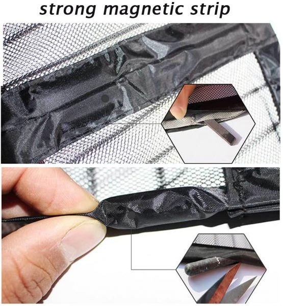 Magnetic Fly Screen Door, YRH Heavy Duty Bug Mesh Curtain with Powerful Magnets and Full Frame Magic Tape, Insect Protection Door No Gap, Keep Bugs Out Lets Fresh Air in,90 * 210cm (Black) - Image 3