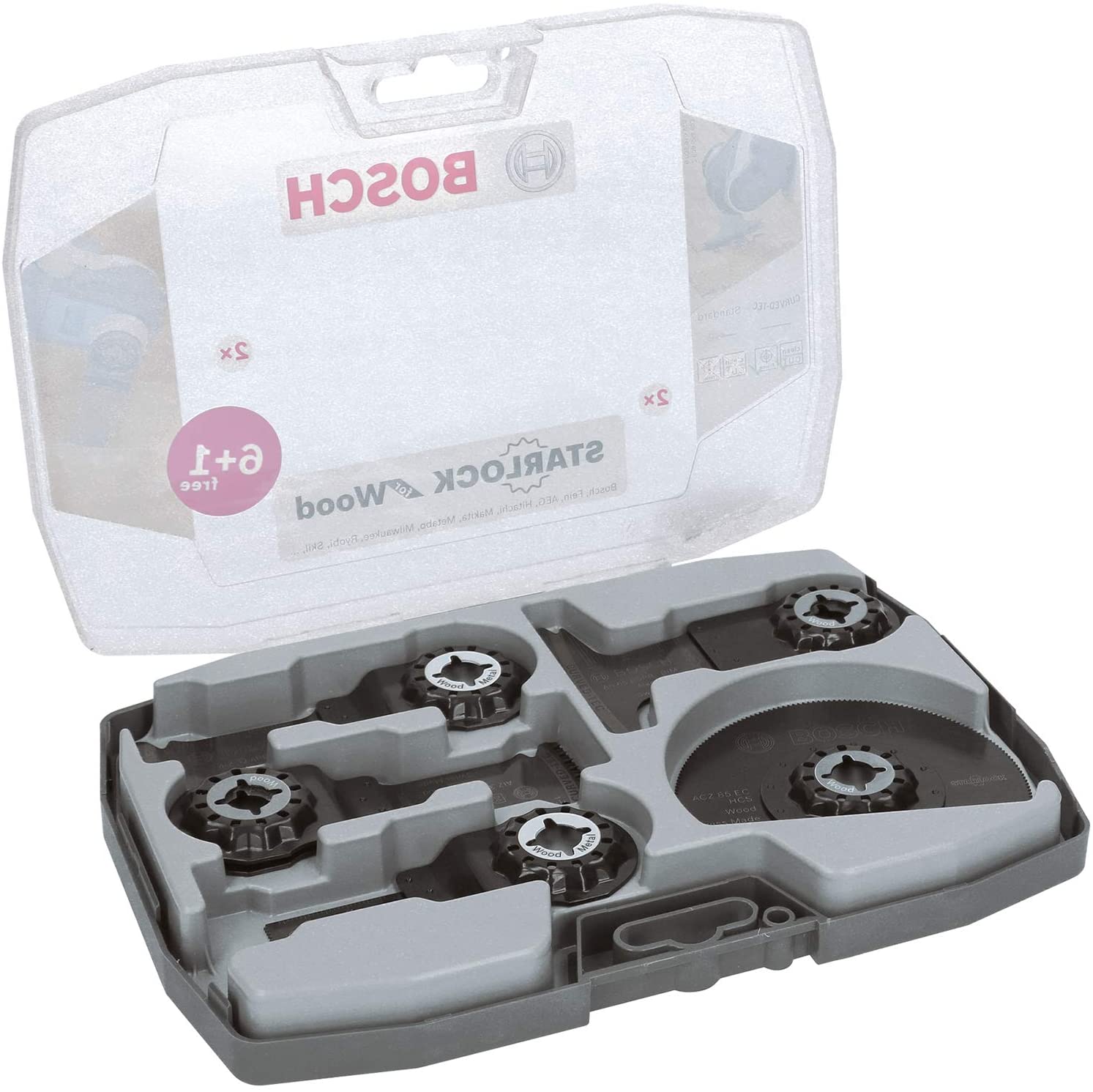 Bosch Professional 7-piece Starlock Plunge-Cutting Blade/Segment Saw Blade Set (Wood and Metal, Accessories: Multi-Functional Tool)