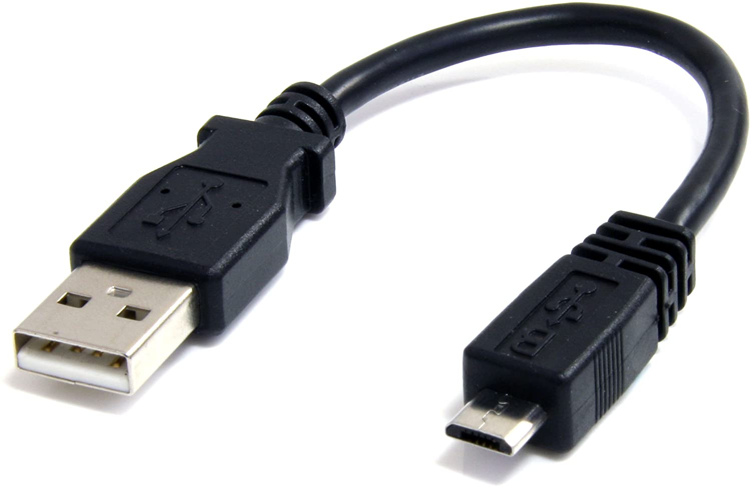 StarTech 6 inch Micro USB Cable - A to Micro B, Black, 6 Inch/15 cm