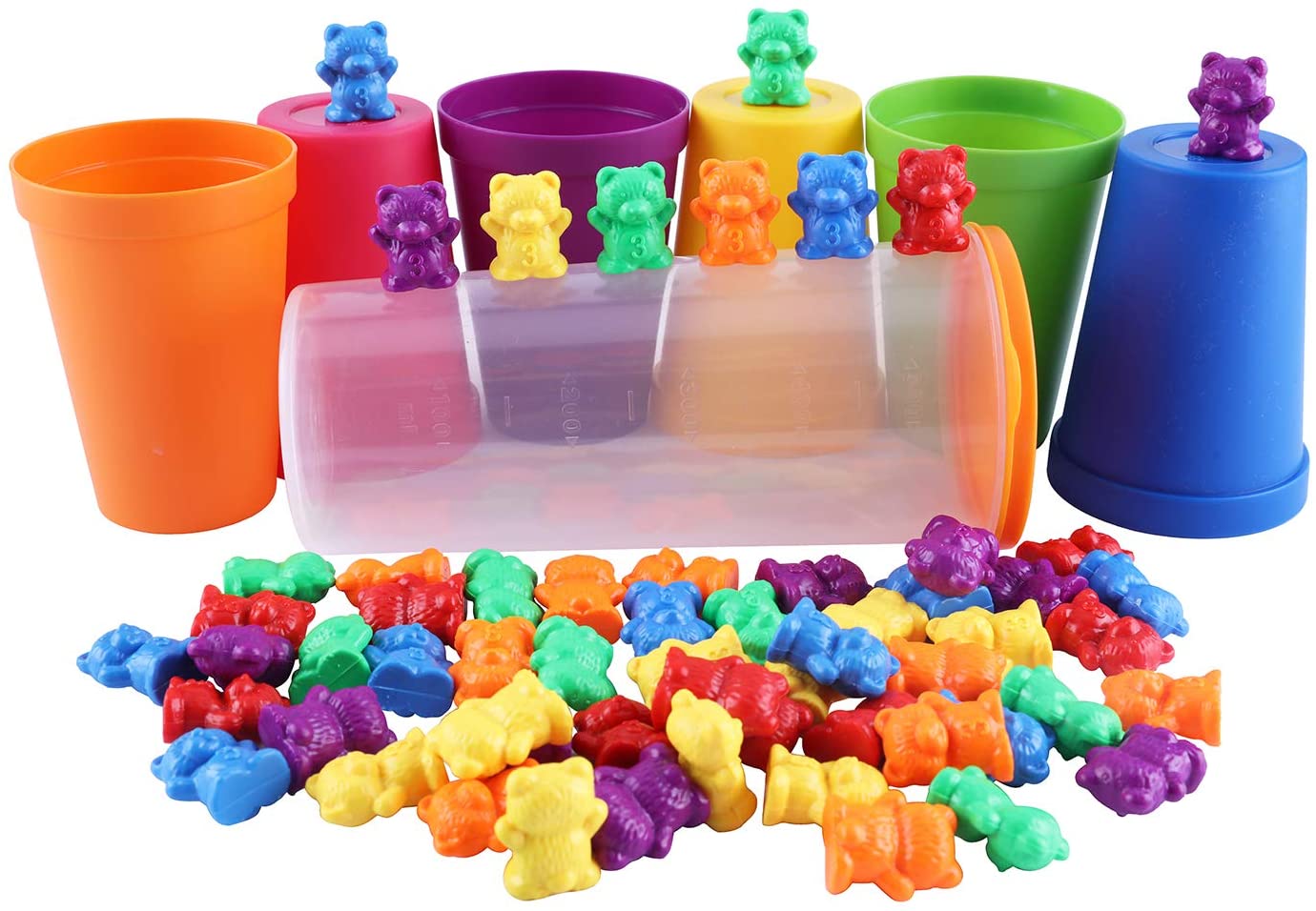 Counting Bears Set – 71 Pcs, Rainbow Counting Bears with Matching ...