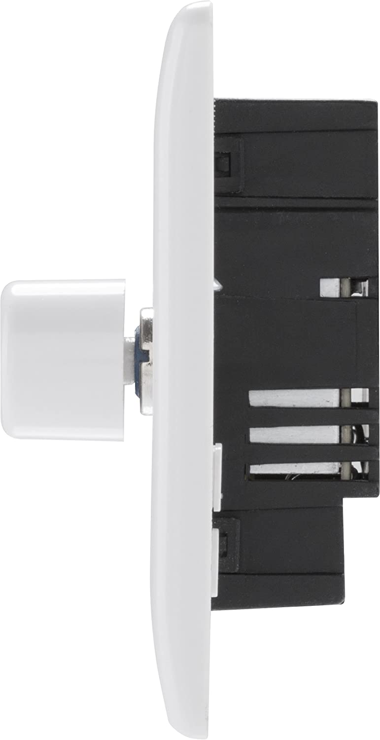 BG Electrical 881P01 Single Round Push Button Dimmer Light Switch